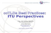 ITU Perspectives Eng. Ali Drissa BADIEL Senior Advisor for IP networks  and ICT applications