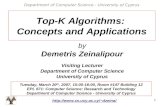 Top-K  Algorithms:  Concepts and Applications