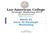 Week 01 Intro To Strategic Marketing