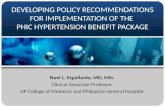 DEVELOPING POLICY RECOMMENDATIONS FOR IMPLEMENTATION OF THE  PHIC HYPERTENSION BENEFIT PACKAGE