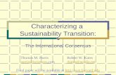 Characterizing a  Sustainability Transition: