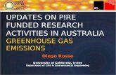 UPDATES ON PIRE FUNDED RESEARCH ACTIVITIES IN AUSTRALIA GREENHOUSE GAS EMISSIONS