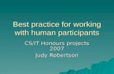 Best practice for working with human participants