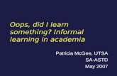 Oops, did I learn something? Informal learning in academia