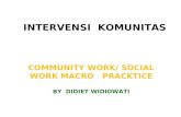 COMMUNITY WORK/ SOCIAL WORK MACRO    PRACKTIce By   Didiet widiowati