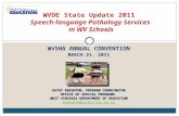 WVDE State Update 2011  Speech-language Pathology Services  in WV Schools