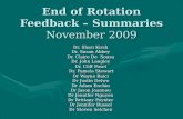 End of Rotation Feedback – Summaries November 2009