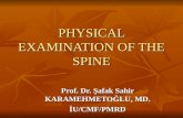 PHYSICAL EXAMINATION OF THE SPINE