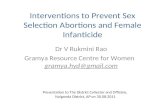 Interventions to Prevent Sex Selection Abortions and Female Infanticide