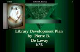 Library Development Plan  by  Pierre B.  De Levay