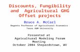 Discounts, Fungibility and  Agricultural GHG Offset projects