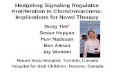 Hedgehog Signaling Regulates Proliferation in Chondrosarcoma: Implications for Novel Therapy