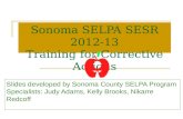 Sonoma SELPA SESR 2012-13 Training for Corrective Actions