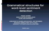Grammatical structures for  word-level sentiment detection