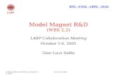 Model Magnet R&D (WBS 2.2) LARP Collaboration Meeting October 5-6, 2005 Gian Luca Sabbi