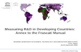 Measuring R&D in Developing Countries:  Annex to the Frascati Manual