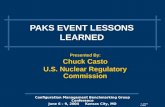 PAKS EVENT LESSONS LEARNED