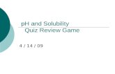 pH and Solubility    Quiz Review Game