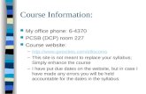 Course Information: