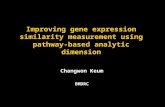 Improving gene expression similarity measurement using pathway-based analytic dimension