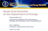 Smart Grid Activities at the Department of Energy