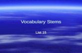 Vocabulary Stems