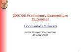 2007/08 Preliminary Expenditure Outcomes Economic Services