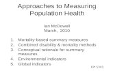Approaches to Measuring Population Health Ian McDowell March,  2010
