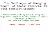 Presentation made by Lual A. Deng at a  High Level Seminar 1: The Financial Crisis
