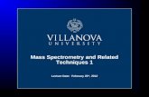 Mass Spectrometry and Related Techniques 1