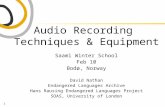 Audio Recording  Techniques & Equipment