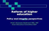 Reform of higher education Policy and integrity perspectives