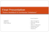 Final Presentation “Home Architect & Contractor Database”