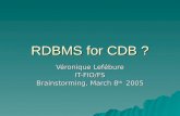 RDBMS for CDB ?