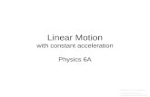 Linear Motion with constant acceleration
