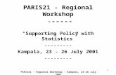 PARIS21 - Regional Workshop  - -----