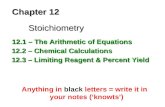 Chapter 12 Stoichiometry