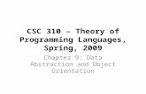CSC 310 – Theory of Programming Languages, Spring, 2009