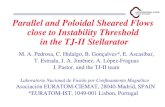 Parallel  and Poloidal Sheared Flows close to Instability Threshold  in the TJ-II Stellarator