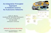 An Integrative Principled Approach  to Network Science  for Autonomic Networks John S. Baras