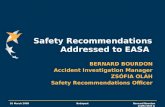 Safety Recommendations Addressed to EASA