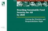 Reaching Sustainable Food Security for All  by 2020