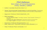 PhD Defence SLU, Dept. of Forest Economics Umea, Sweden, 120518