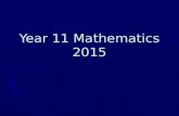 Year 11 Mathematics 2015