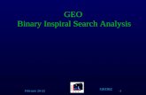 GEO  Binary Inspiral Search Analysis