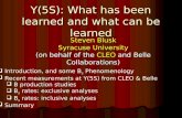 Y(5S): What has been learned and what can be learned