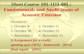 Short Course  101-1111-00L: Fundamentals and Applications of Acoustic Emission