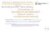 Comparison of  Narrowband and Wideband  Speech codecs  in noisy environnement