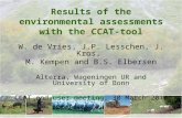 Results of the environmental assessments with the CCAT-tool