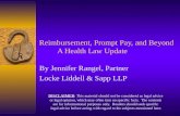 Reimbursement, Prompt Pay, and Beyond A Health Law Update